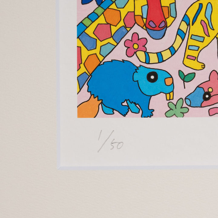 yuiko 「Happiness」 サイン入り複製版画作品（ジグレー版画） パラリンアート A3