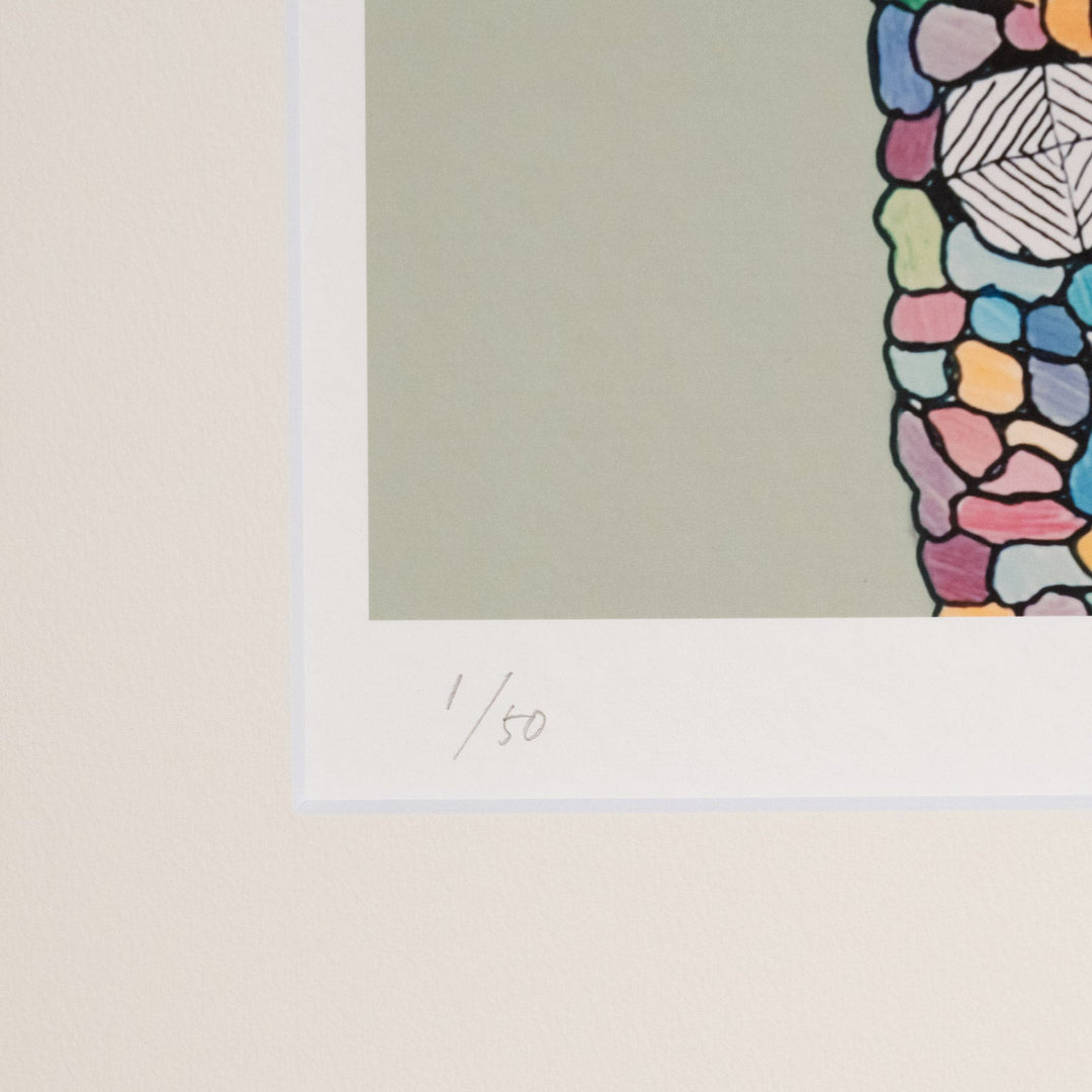 菜 「ばんざい」 サイン入り複製版画作品（ジグレー版画） パラリンアート A3