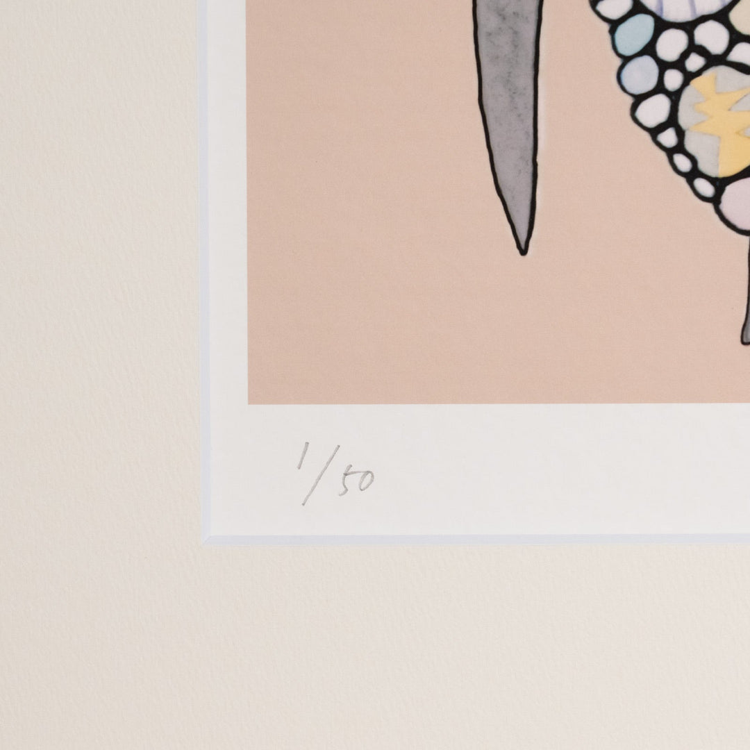 菜 「わきあいあい」 サイン入り複製版画作品（ジグレー版画） パラリンアート A3