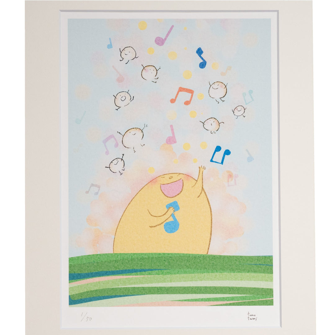 友民 「おはよう。今日もすてきな日。」 サイン入り複製版画作品（ジグレー版画） パラリンアート A3