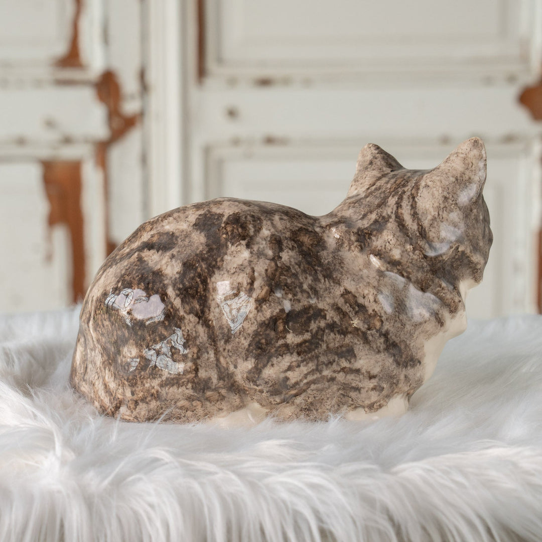 【Winstanley Cat ウィンスタンレイ キャット】ぽってりとした背中の丸いフォルムが可愛い シルバータビー 長毛 サバトラ猫 /25J