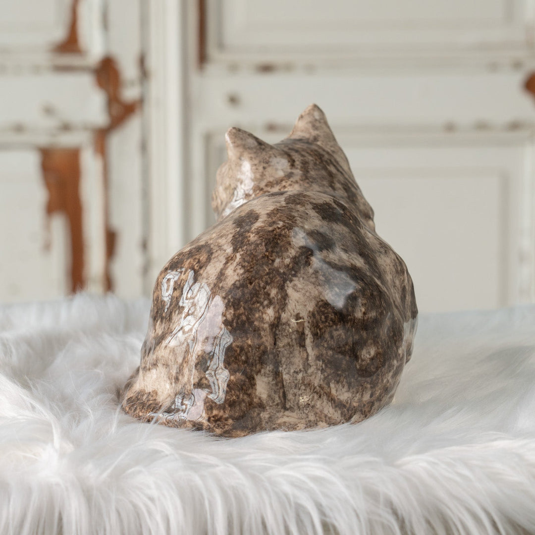 【Winstanley Cat ウィンスタンレイ キャット】ぽってりとした背中の丸いフォルムが可愛い シルバータビー 長毛 サバトラ猫 /25J