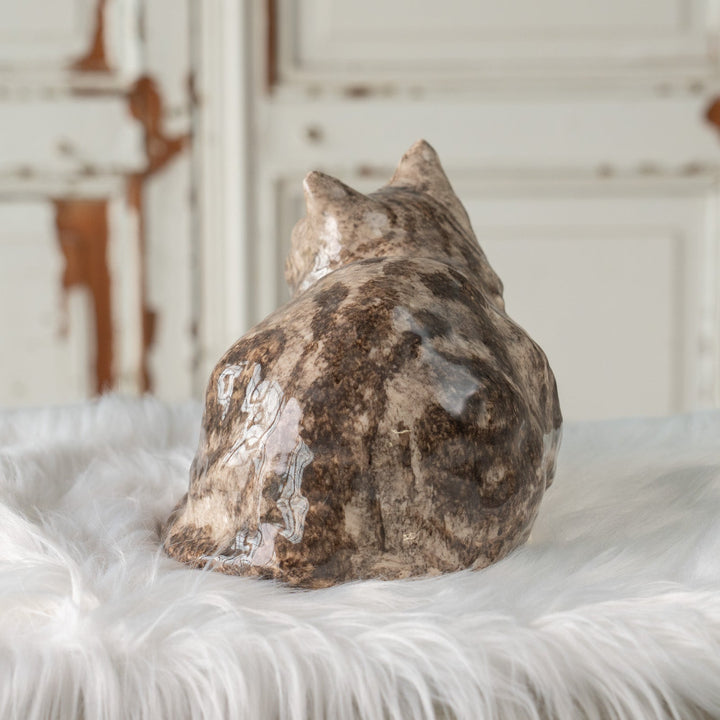 【Winstanley Cat ウィンスタンレイ キャット】ぽってりとした背中の丸いフォルムが可愛い シルバータビー 長毛 サバトラ猫 /25J