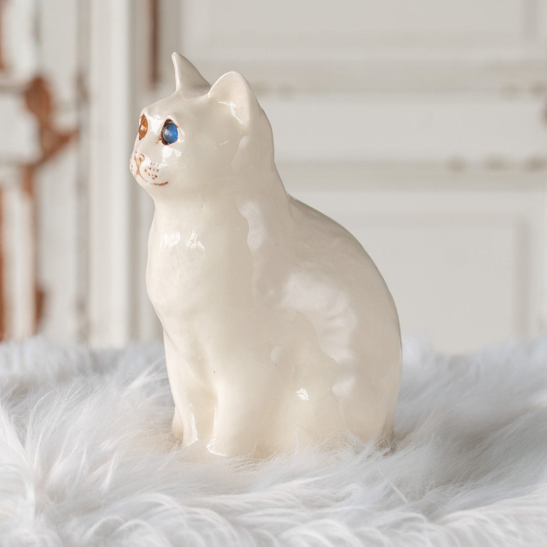 【Winstanley Cat ウィンスタンレイ キャット】モフモフした首回りが上品 オッドアイ スノーウィー 白猫 /25J