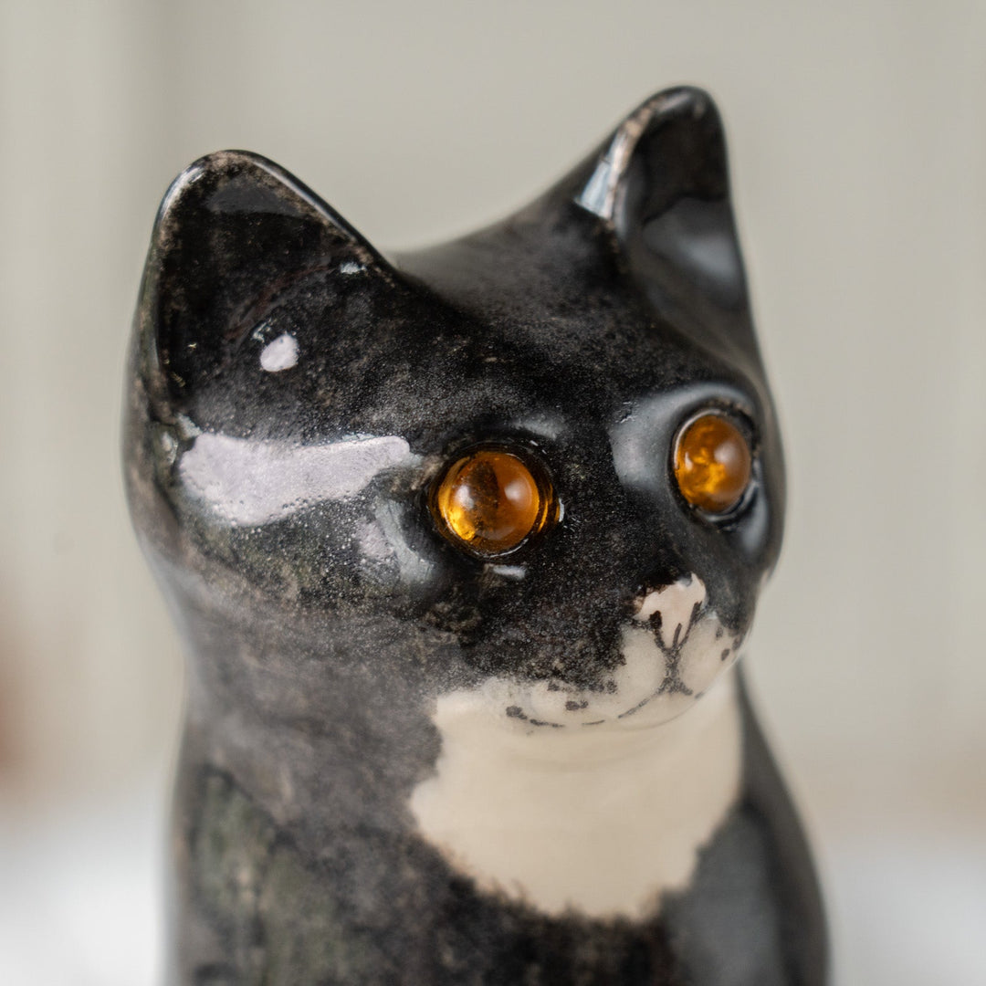 【Winstanley Cat ウィンスタンレイ キャット】ちょこんと座った姿が可愛らしい タキシード 白黒猫 /25J