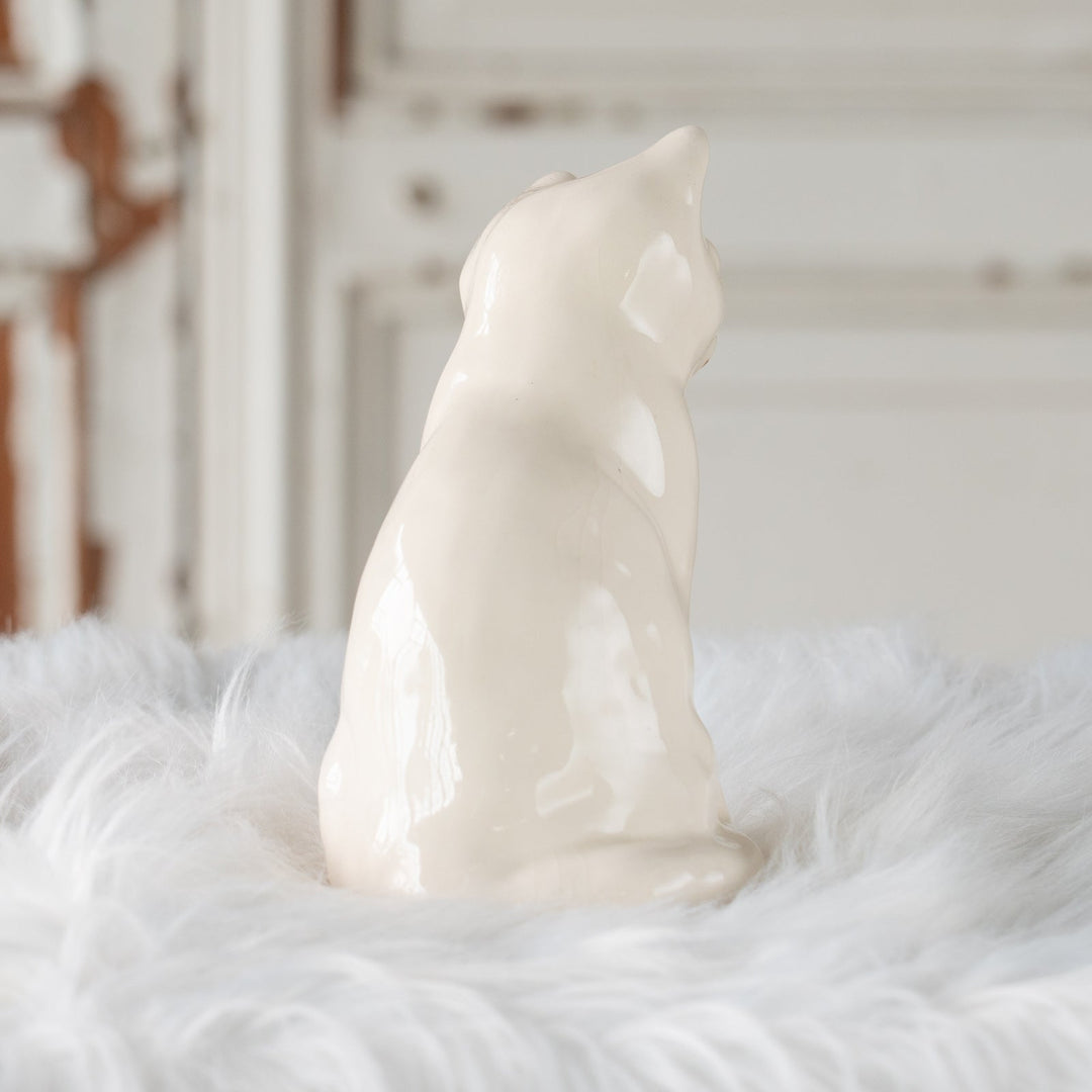 【Winstanley Cat ウィンスタンレイ キャット】こちらを警戒してる表情がリアル オッドアイ スノーウィー 白猫 /25J