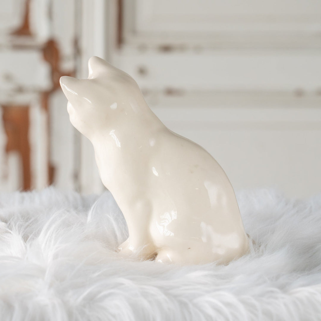 【Winstanley Cat ウィンスタンレイ キャット】こちらを警戒してる表情がリアル オッドアイ スノーウィー 白猫 /25J