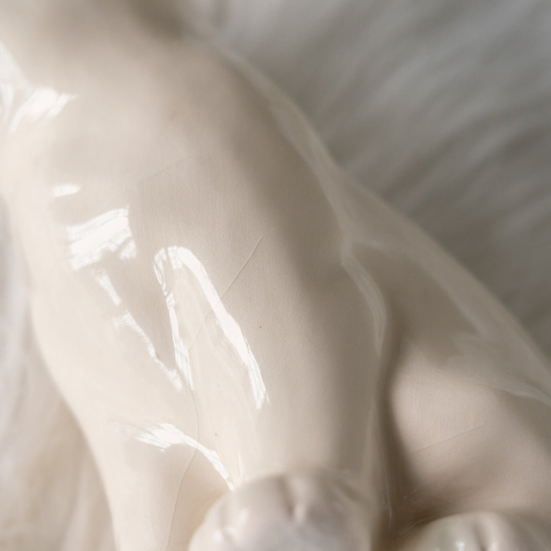 【Winstanley Cat ウィンスタンレイ キャット】こちらを警戒してる表情がリアル オッドアイ スノーウィー 白猫 /25J