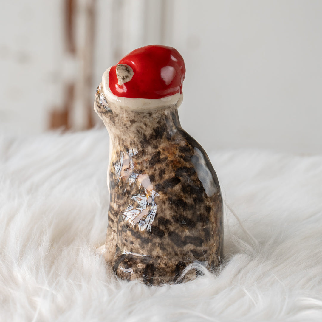 【Winstanley Cat ウィンスタンレイ キャット】サンタ帽を被った姿がチャーミング シルバータビー サバトラ猫 /25L