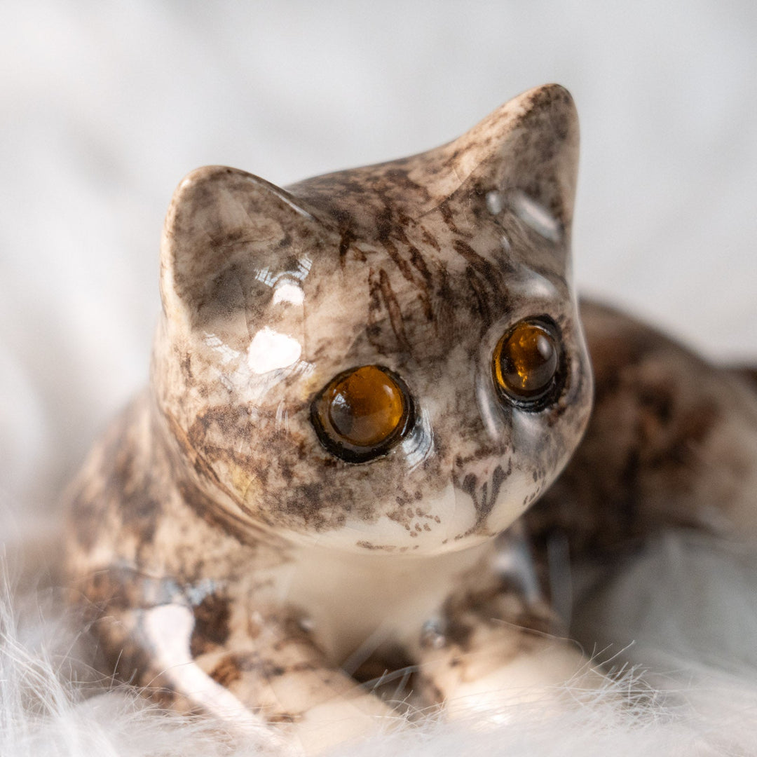 【Winstanley Cat ウィンスタンレイ キャット】横座りでクロスした足が可愛らしい シルバータビー サバトラ猫 /25L