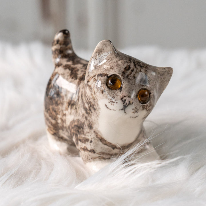 【Winstanley Cat ウィンスタンレイ キャット】ちらりと見上げるイタズラっぽい表情にときめく シルバータビー サバトラ猫 /25L