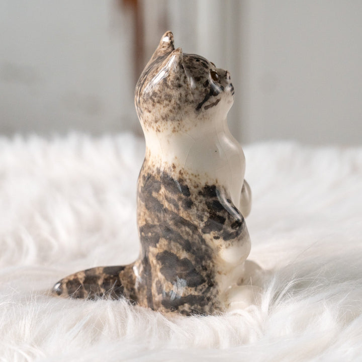 【Winstanley Cat ウィンスタンレイ キャット】器用にすっくと立ったフォルムが愛おしい シルバータビー サバトラ猫 /25L