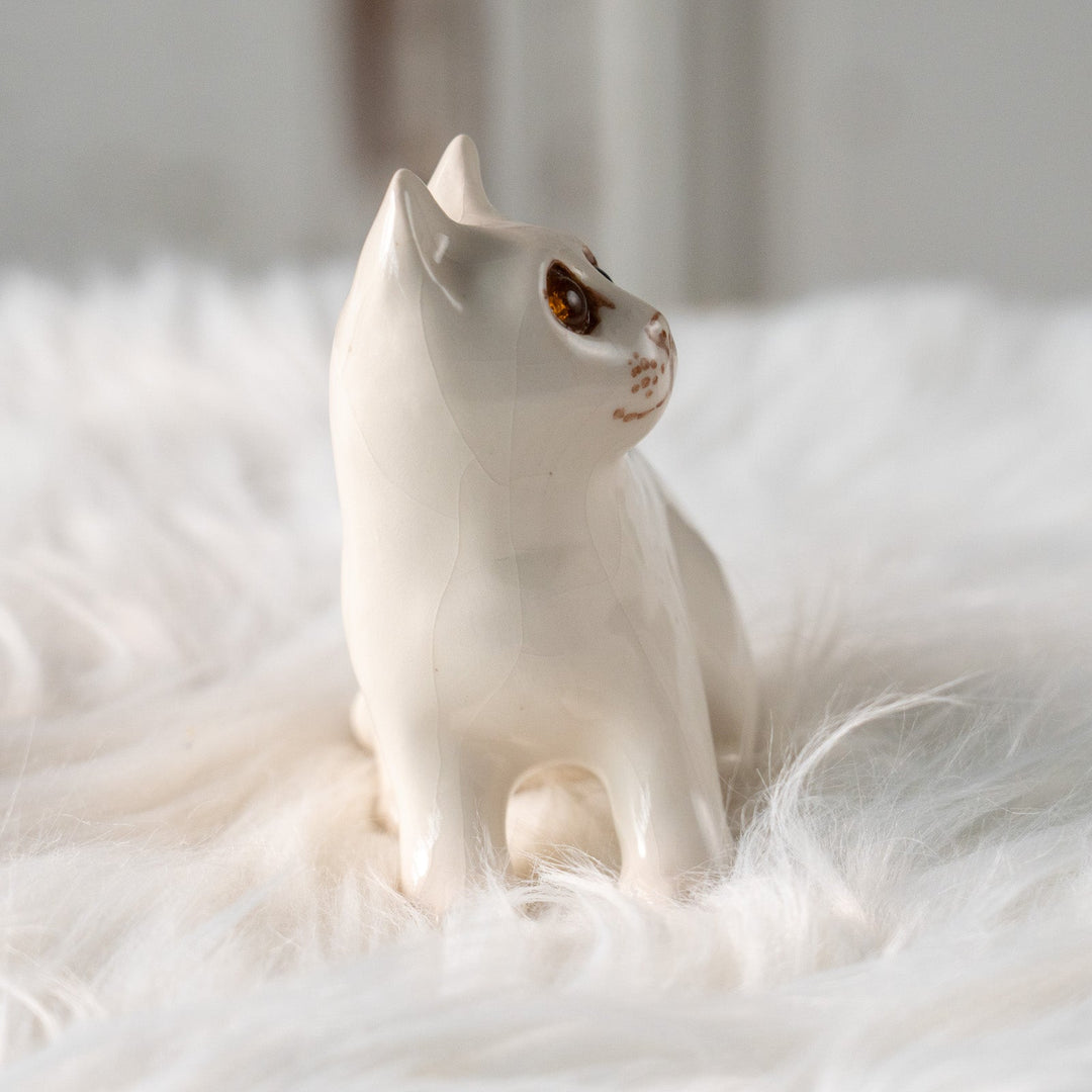 【Winstanley Cat ウィンスタンレイ キャット】大きくつぶらな瞳でこちらを見つめる オッドアイ スノーウィー 白猫 /25L