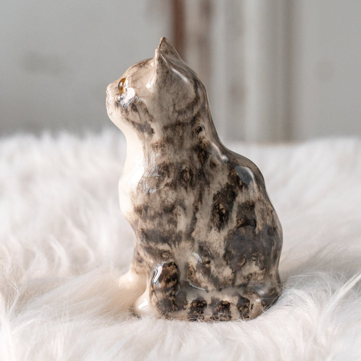 【Winstanley Cat ウィンスタンレイ キャット】つぶらな瞳でじっと見つめる シルバータビー サバトラ猫 /25L-A