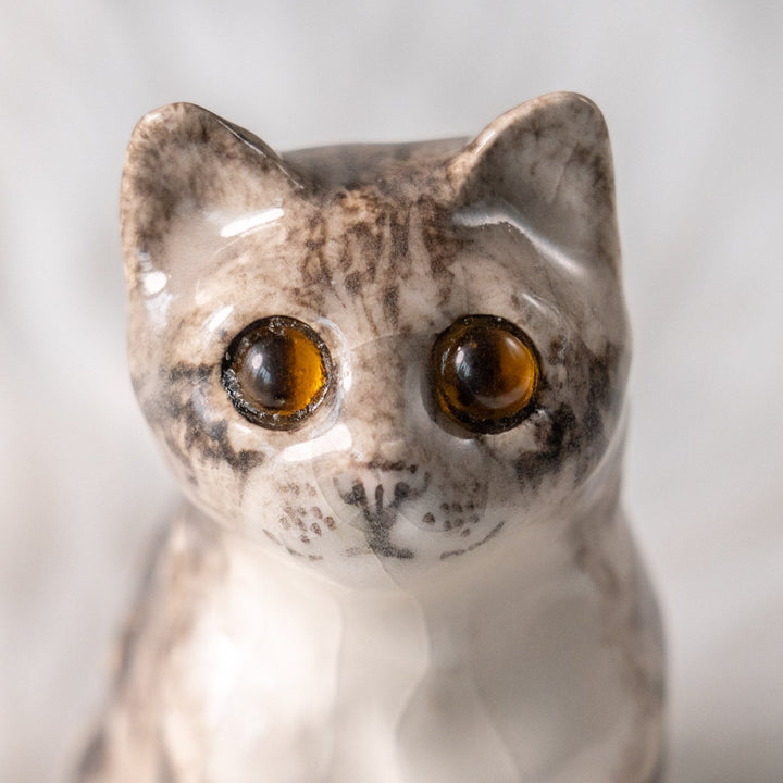 【Winstanley Cat ウィンスタンレイ キャット】つぶらな瞳でじっと見つめる シルバータビー サバトラ猫 /25L-A