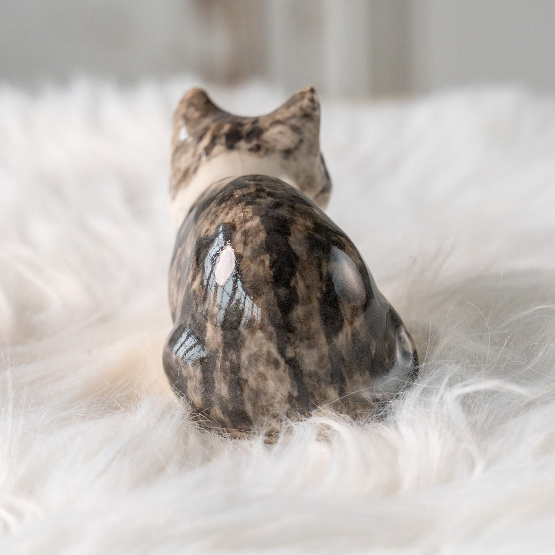 【Winstanley Cat ウィンスタンレイ キャット】じっとこちらを窺うような表情が印象的 シルバータビー サバトラ猫 /25L