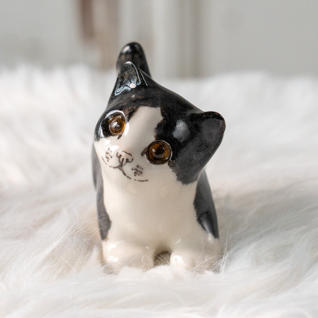 【Winstanley Cat ウィンスタンレイ キャット】ちらりと見上げるイタズラっぽい表情にときめく タキシード 白黒猫 /25L