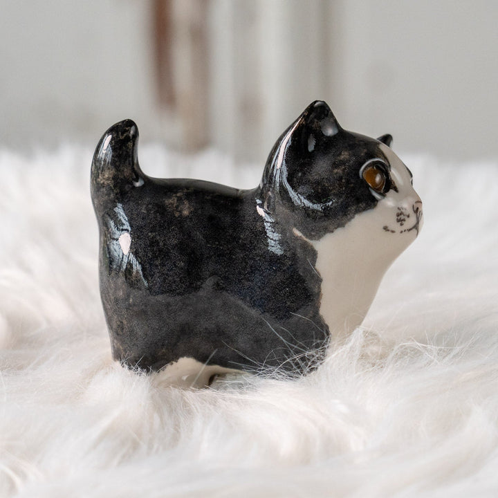 【Winstanley Cat ウィンスタンレイ キャット】ちらりと見上げるイタズラっぽい表情にときめく タキシード 白黒猫 /25L