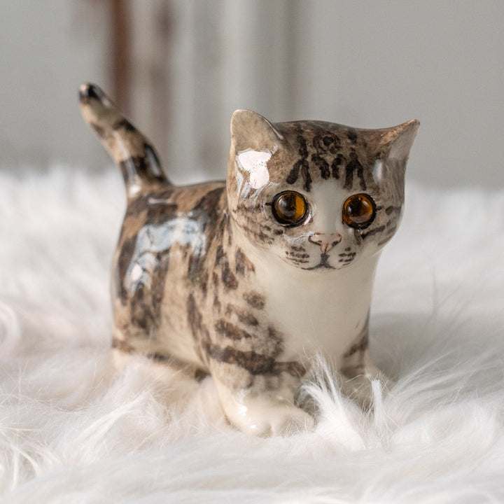 【Winstanley Cat ウィンスタンレイ キャット】ピンと伸びた尻尾が目を惹く シルバータビー サバトラ猫 /25L