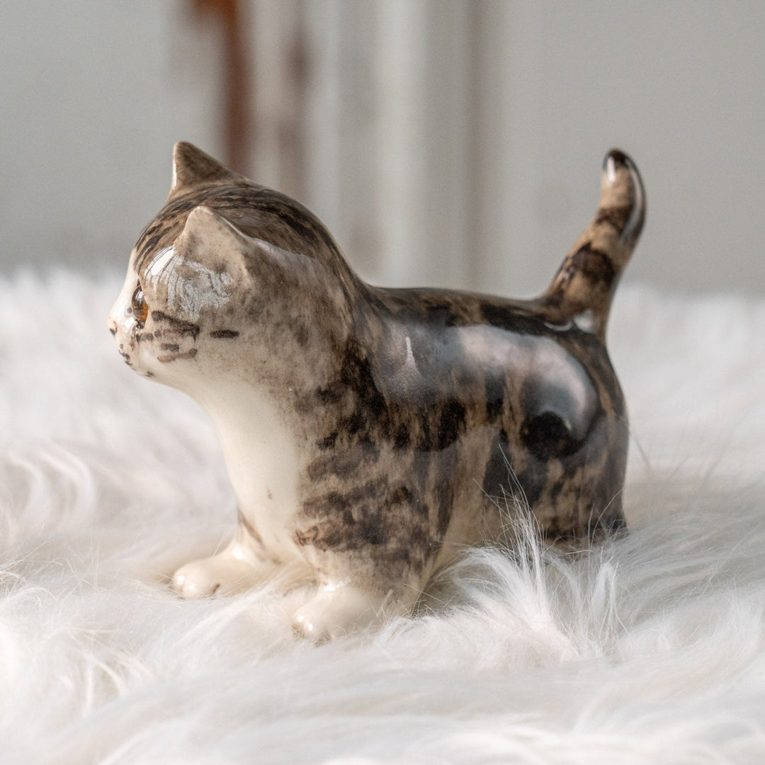 【Winstanley Cat ウィンスタンレイ キャット】ピンと伸びた尻尾が目を惹く シルバータビー サバトラ猫 /25L