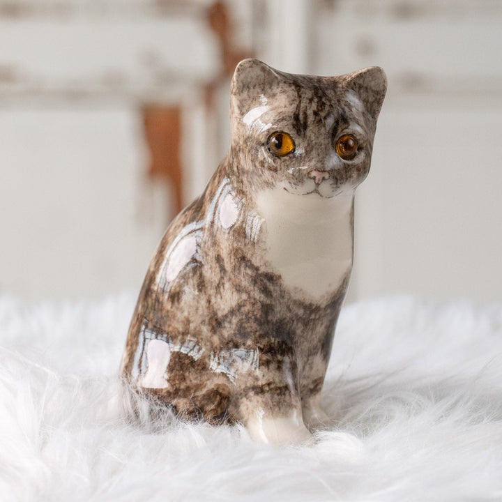 【Winstanley Cat ウィンスタンレイ キャット】きりっとした瞳でこちらを見つめる シルバータビー サバトラ猫 /25L