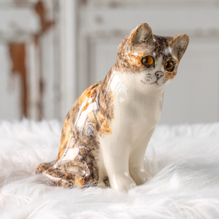 【Winstanley Cat ウィンスタンレイ キャット】こちらを警戒してる表情がリアル キャリコタビー 三毛トラ猫 /25L