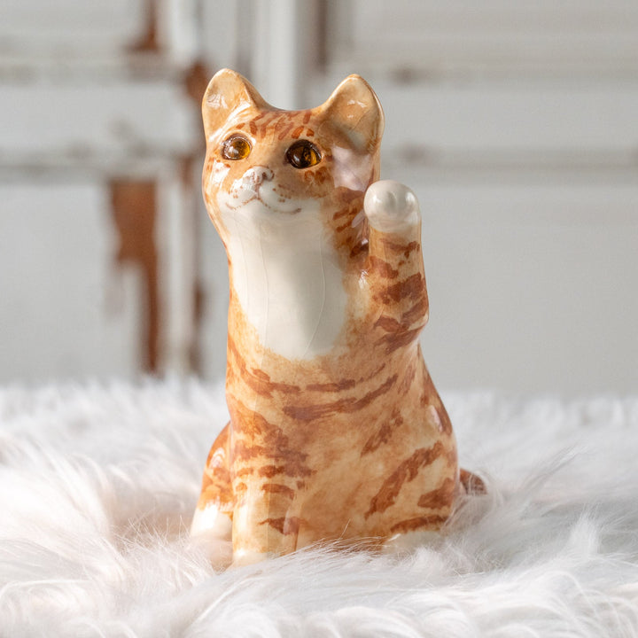 【Winstanley Cat ウィンスタンレイ キャット】招き猫を思わせるフォルムが印象的 ジンジャー 茶トラ猫 /25L-B
