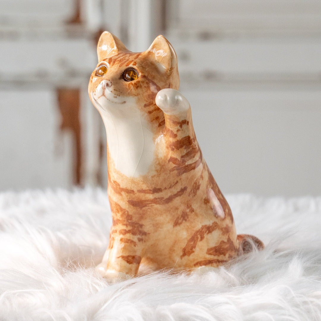 【Winstanley Cat ウィンスタンレイ キャット】招き猫を思わせるフォルムが印象的 ジンジャー 茶トラ猫 /25L-B