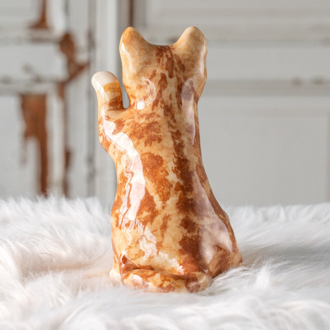 【Winstanley Cat ウィンスタンレイ キャット】招き猫を思わせるフォルムが印象的 ジンジャー 茶トラ猫 /25L-B