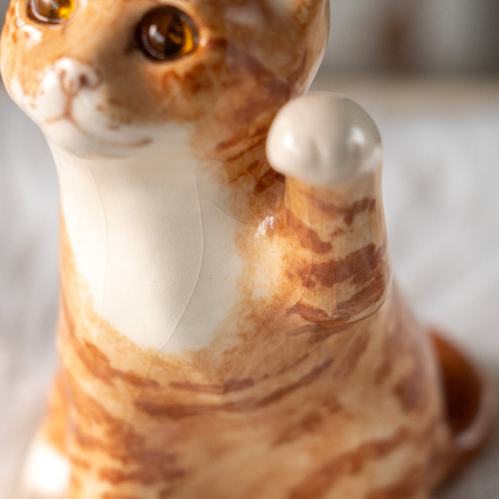 【Winstanley Cat ウィンスタンレイ キャット】招き猫を思わせるフォルムが印象的 ジンジャー 茶トラ猫 /25L-B
