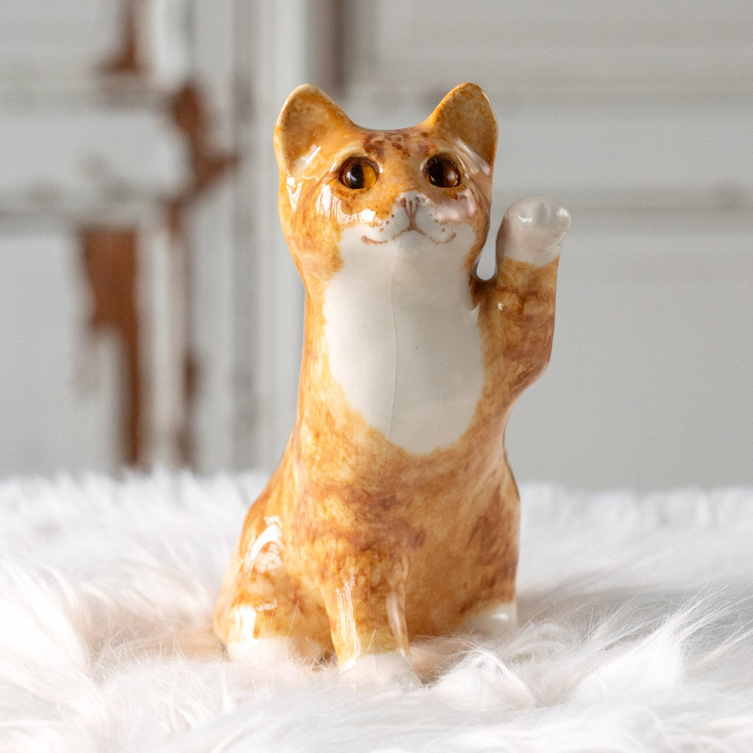 【Winstanley Cat ウィンスタンレイ キャット】招き猫を思わせるフォルムが印象的 ジンジャー 茶トラ猫 /25L-A