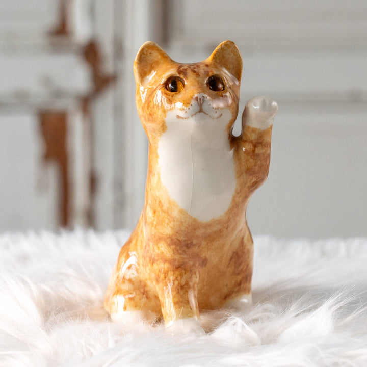 【Winstanley Cat ウィンスタンレイ キャット】招き猫を思わせるフォルムが印象的 ジンジャー 茶トラ猫 /25L-A