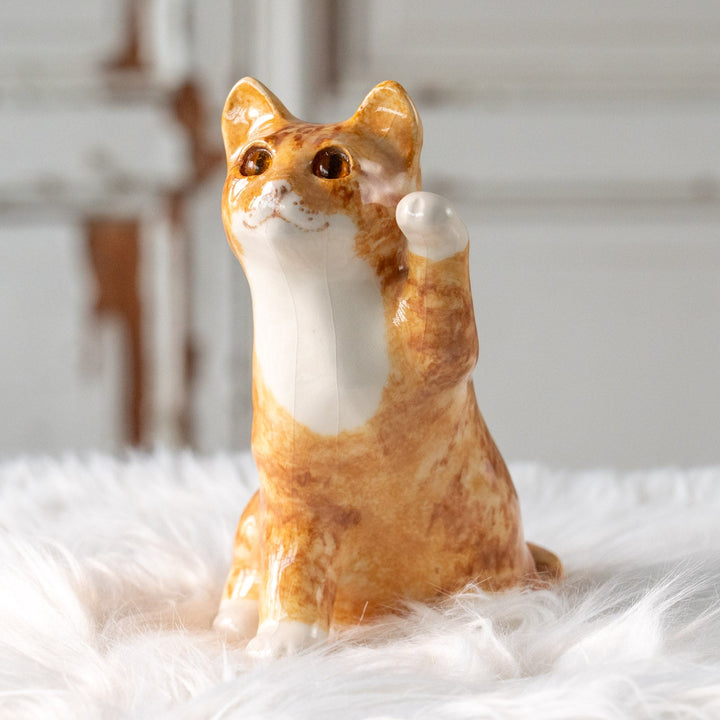 【Winstanley Cat ウィンスタンレイ キャット】招き猫を思わせるフォルムが印象的 ジンジャー 茶トラ猫 /25L-A
