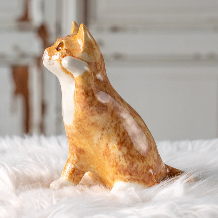 【Winstanley Cat ウィンスタンレイ キャット】招き猫を思わせるフォルムが印象的 ジンジャー 茶トラ猫 /25L-A