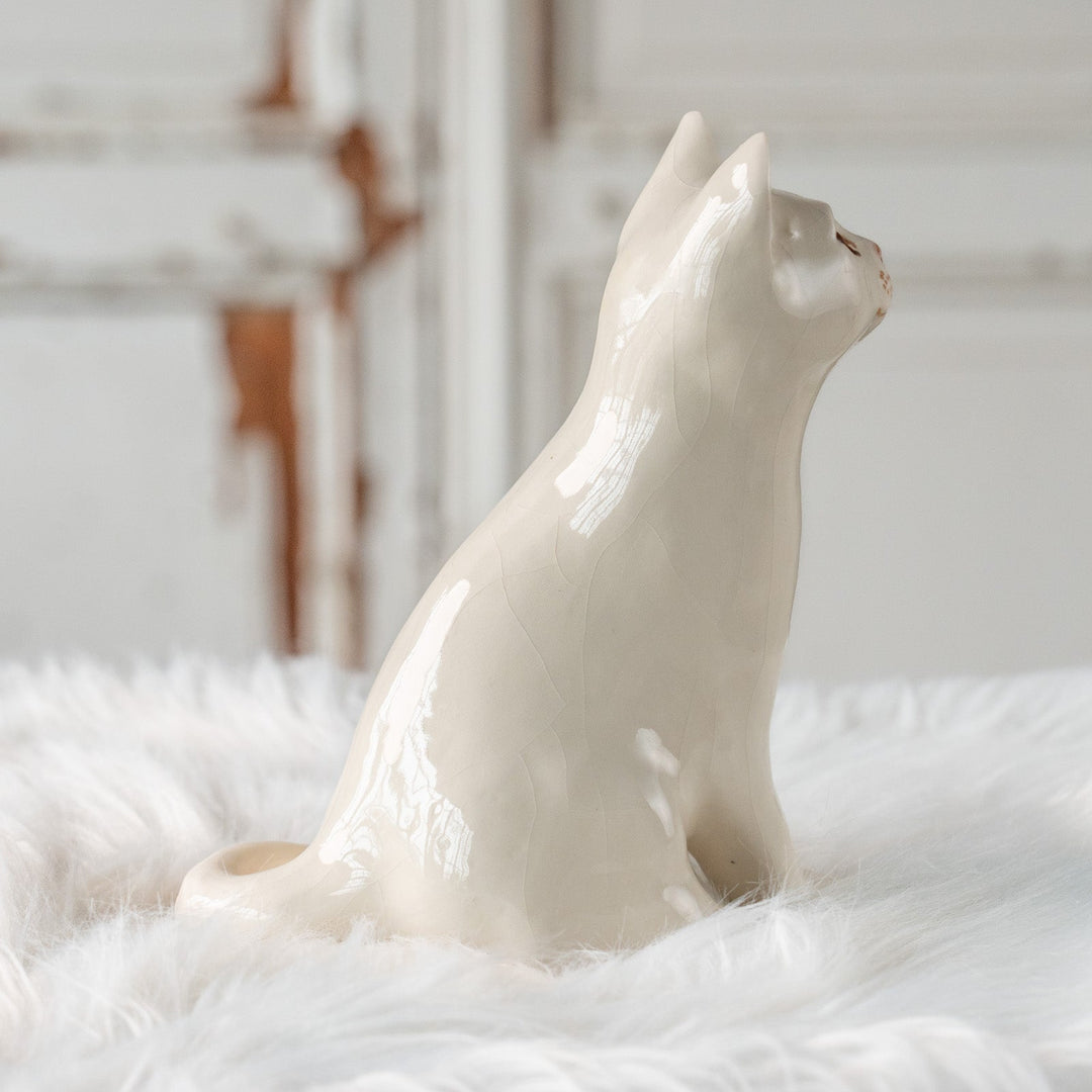 【Winstanley Cat ウィンスタンレイ キャット】招き猫を思わせるフォルムが印象的 オッドアイ スノーウィー 白猫 /25L