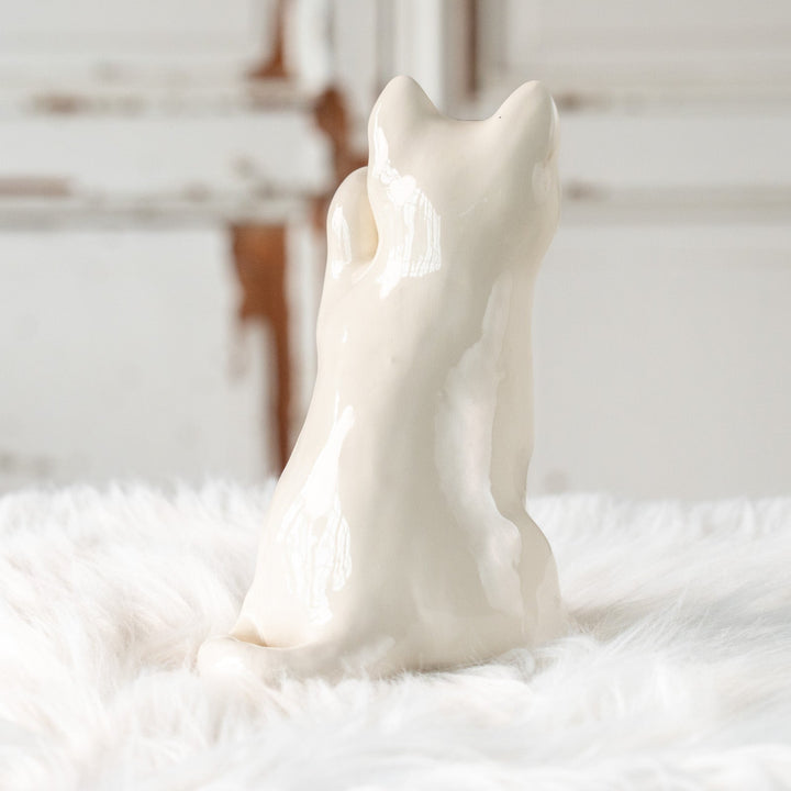 【Winstanley Cat ウィンスタンレイ キャット】招き猫を思わせるフォルムが印象的 ブルーアイ スノーウィー 白猫 /25L