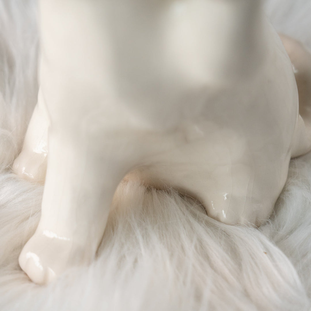 【Winstanley Cat ウィンスタンレイ キャット】招き猫を思わせるフォルムが印象的 ブルーアイ スノーウィー 白猫 /25L