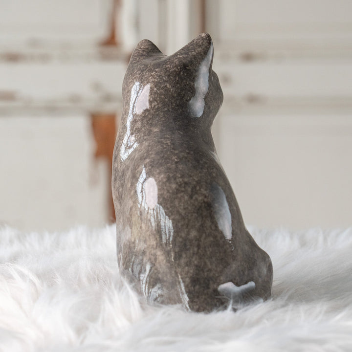 【Winstanley Cat ウィンスタンレイ キャット】きりっとした瞳でこちらを見つめる グレー 灰猫 /25L