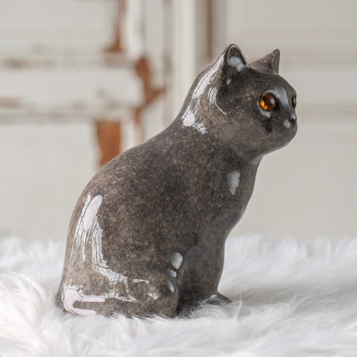 【Winstanley Cat ウィンスタンレイ キャット】きりっとした瞳でこちらを見つめる グレー 灰猫 /25L