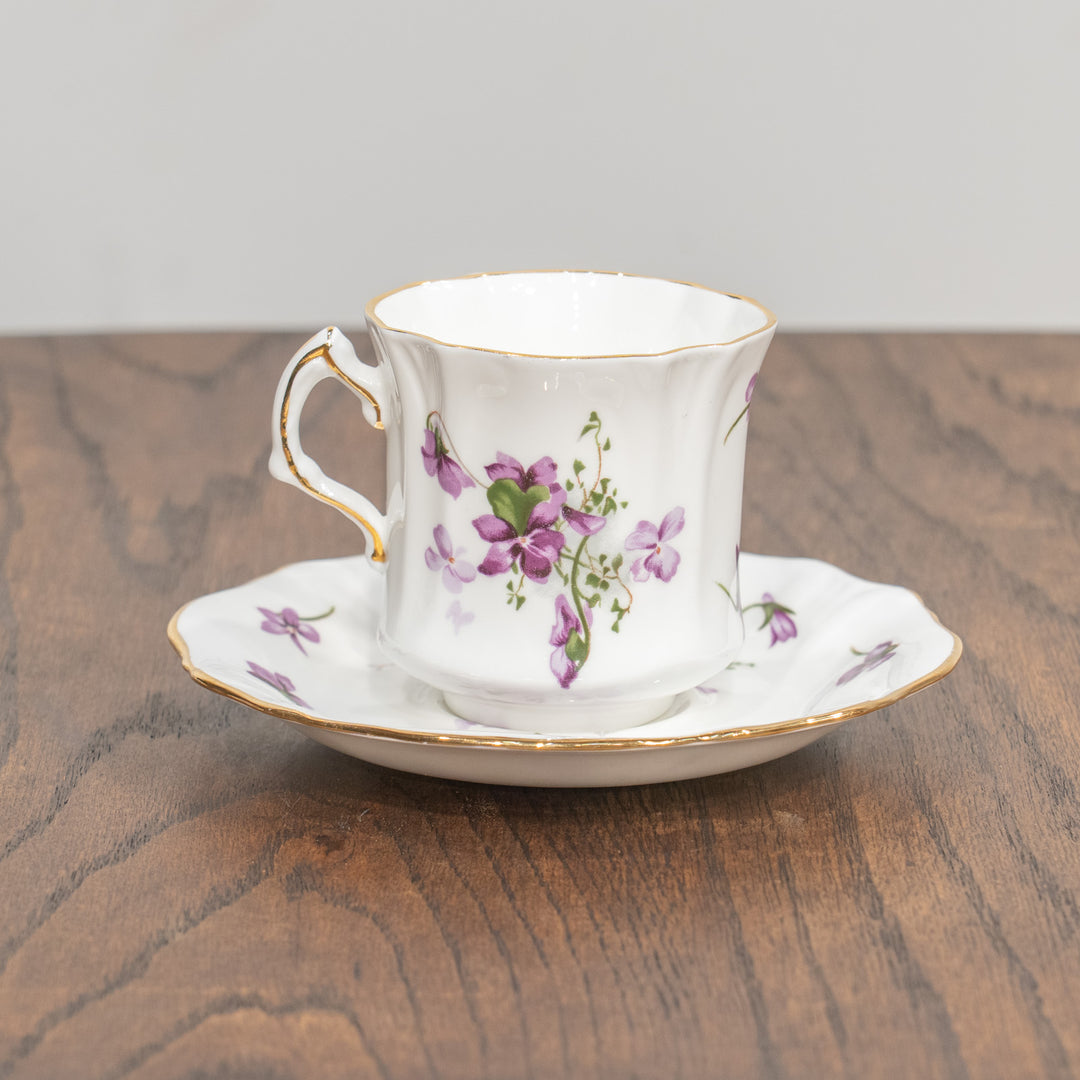 【Hammersley ハマースレイ /VICTORIAN VIOLETS ヴィクトリアンバイオレット】コーヒーカップ&ソーサー /25L