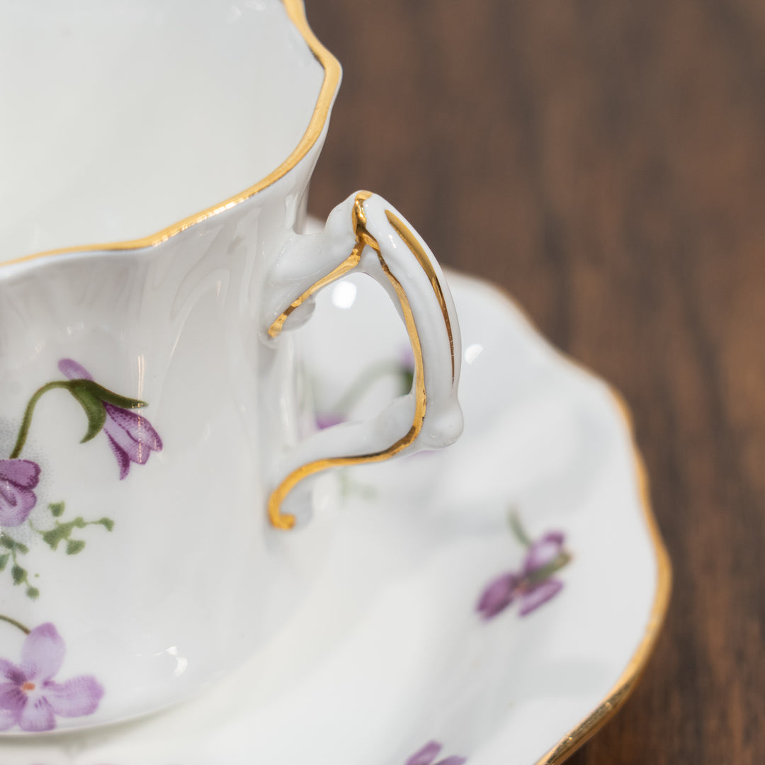 【Hammersley ハマースレイ /VICTORIAN VIOLETS ヴィクトリアンバイオレット】コーヒーカップ&ソーサー /25L