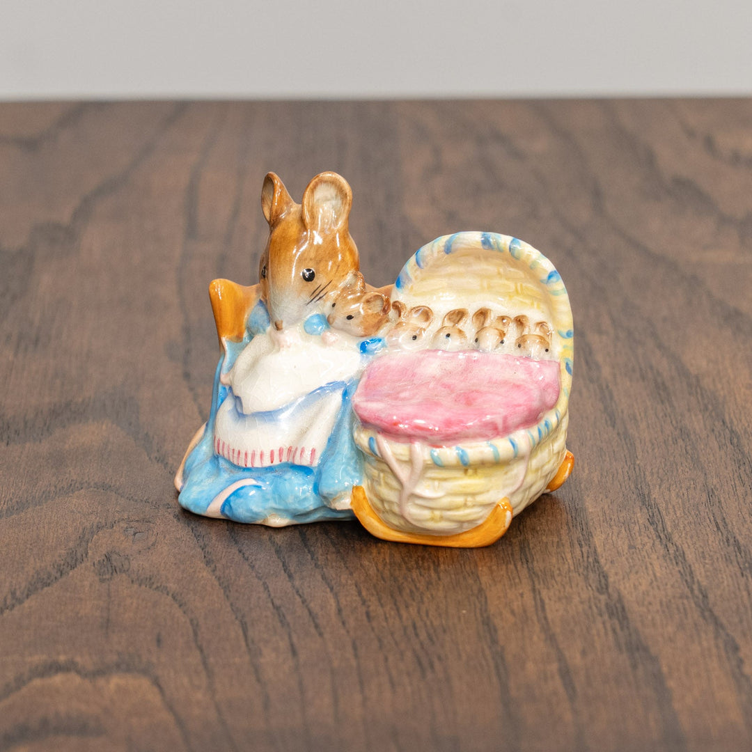 【BESWICK ベスウィック】ねずみのハンカ・マンカ 金文字スタンプ フィギュリン /25L-B