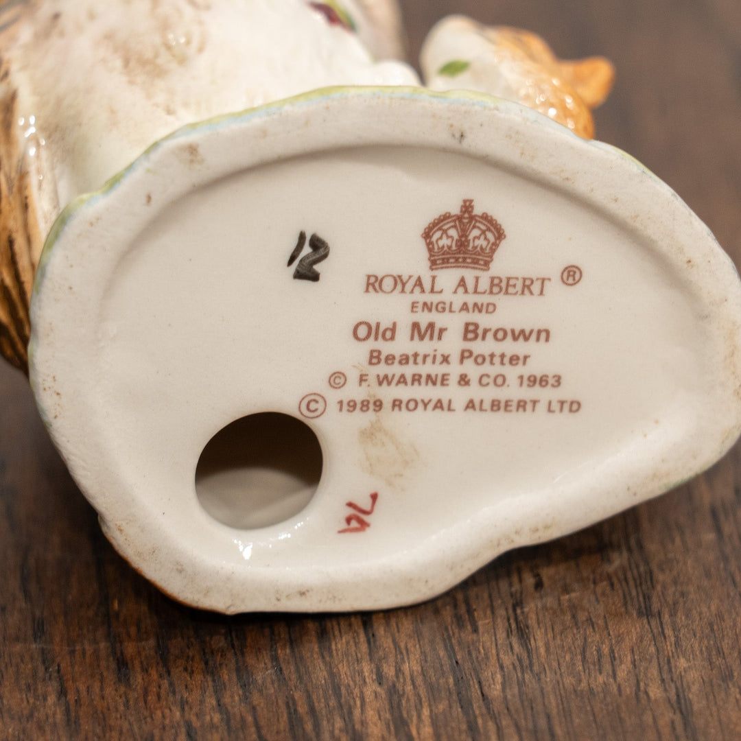 【BESWICK ベスウィック】ブラウンじいさま ROYAL ALBERTスタンプ ビアトリクス・ポター フィギュリン /25L