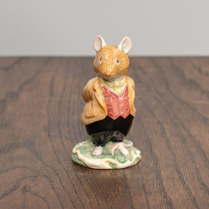 【ROYAL DOULTON ロイヤルドルトン】当時の工場検査済シール付き のばらの村のものがたり もりねずみ男爵 フィギュリン /25L