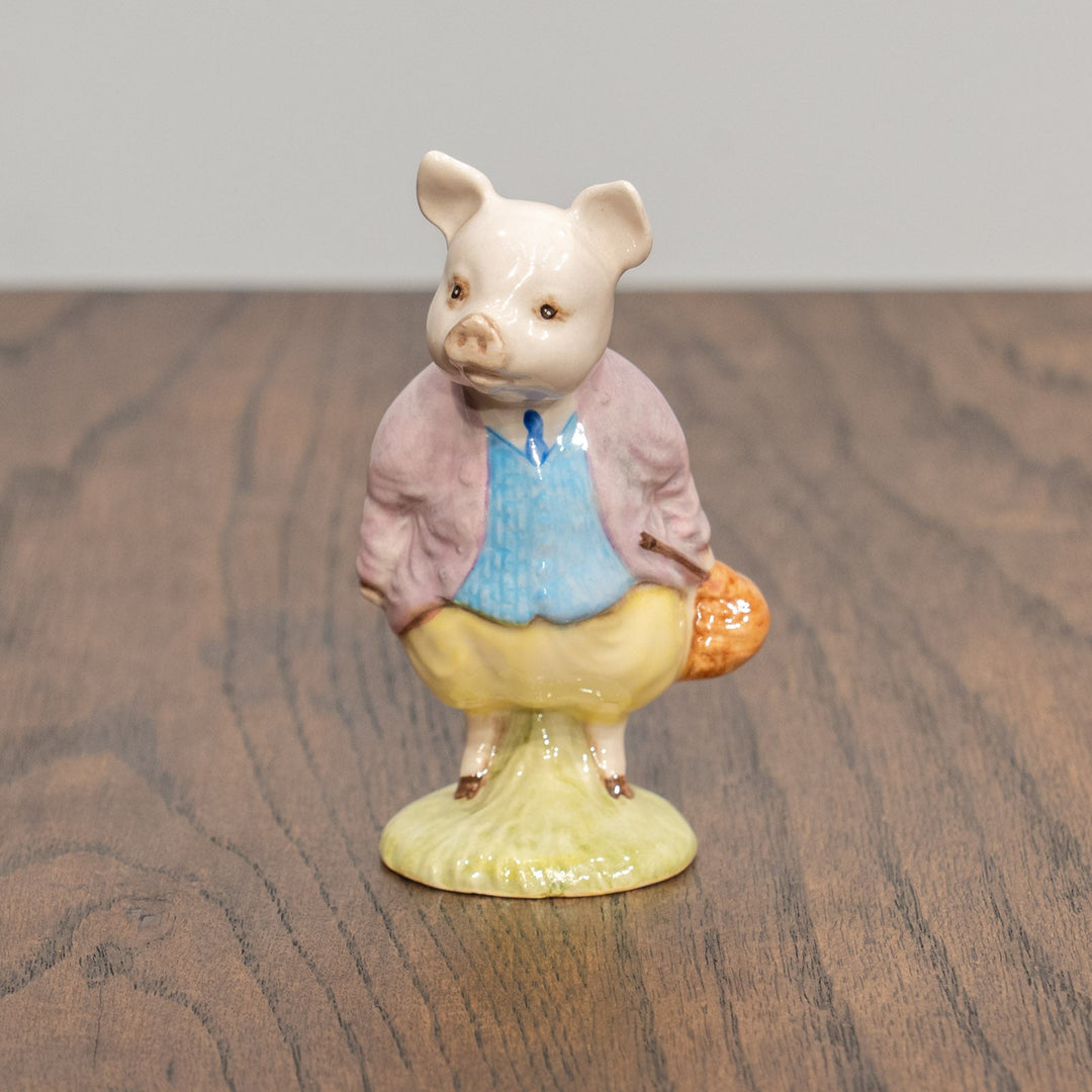 【BESWICK ベスウィック】こぶたのピグリン・ブランド カゴ持ちパターン フィギュリン /25L
