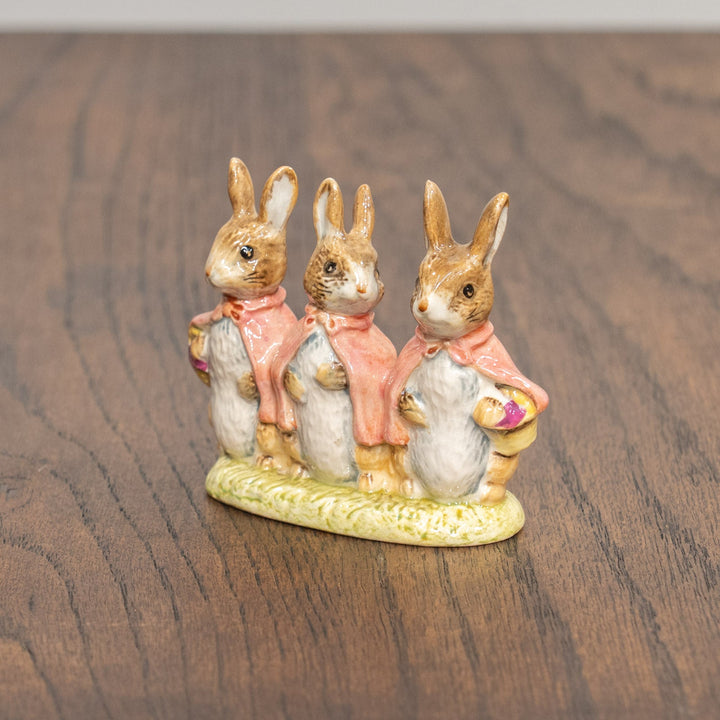 【BESWICK ベスウィック】穴掘り子うさぎ3姉妹 フィギュリン /25L-B