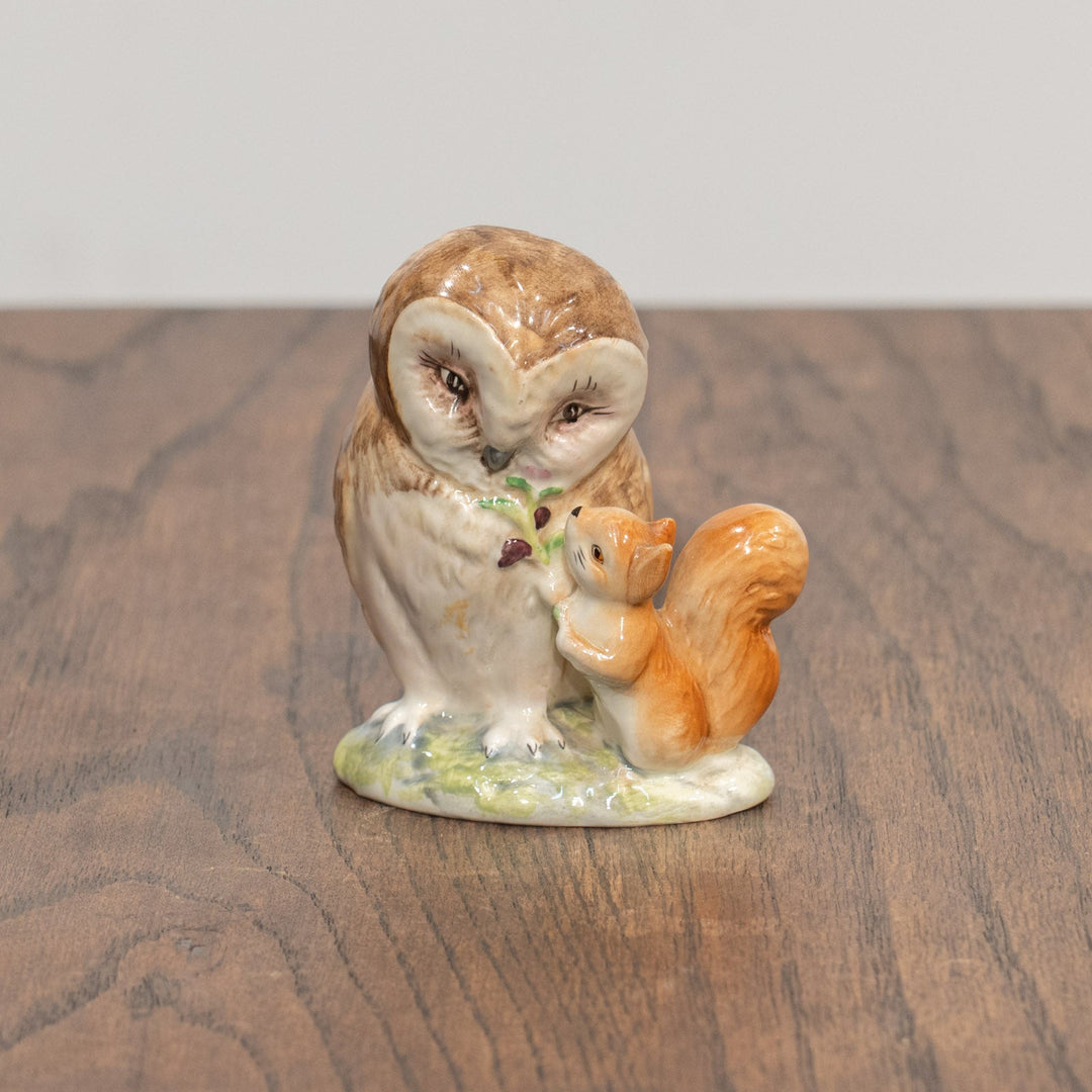 【BESWICK ベスウィック】ふくろうのブラウンじいさま 金文字スタンプ フィギュリン /25L