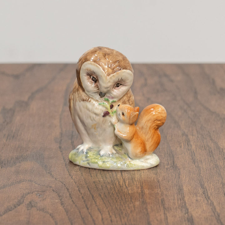 【BESWICK ベスウィック】ふくろうのブラウンじいさま 金文字スタンプ フィギュリン /25L