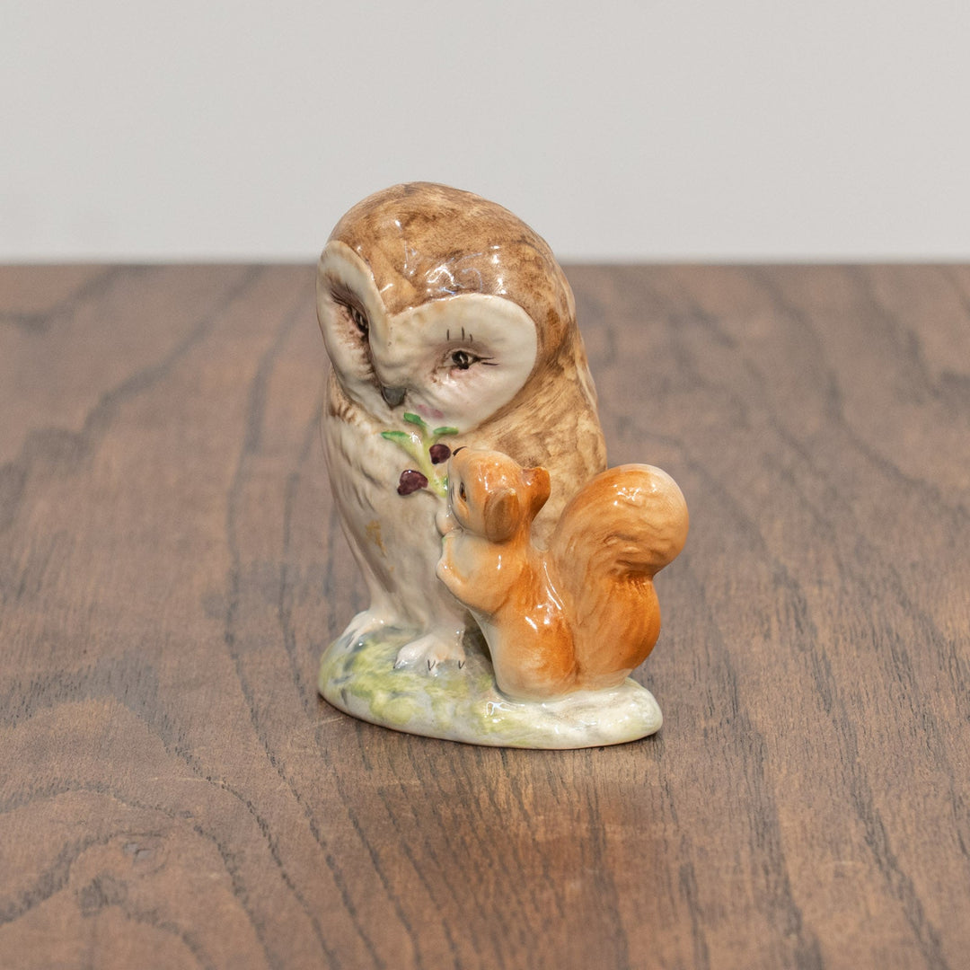 【BESWICK ベスウィック】ふくろうのブラウンじいさま 金文字スタンプ フィギュリン /25L