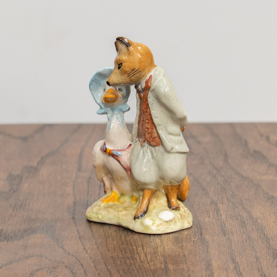 【BESWICK ベスウィック】ジマイマときつねの紳士 当時の工場検査済シール付き レアモデル フィギュリン /25L